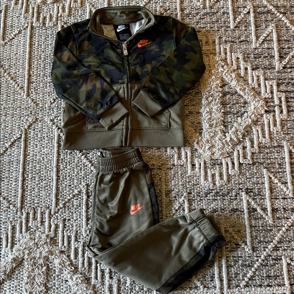 Nike Olive and Black Camo Tracksuit